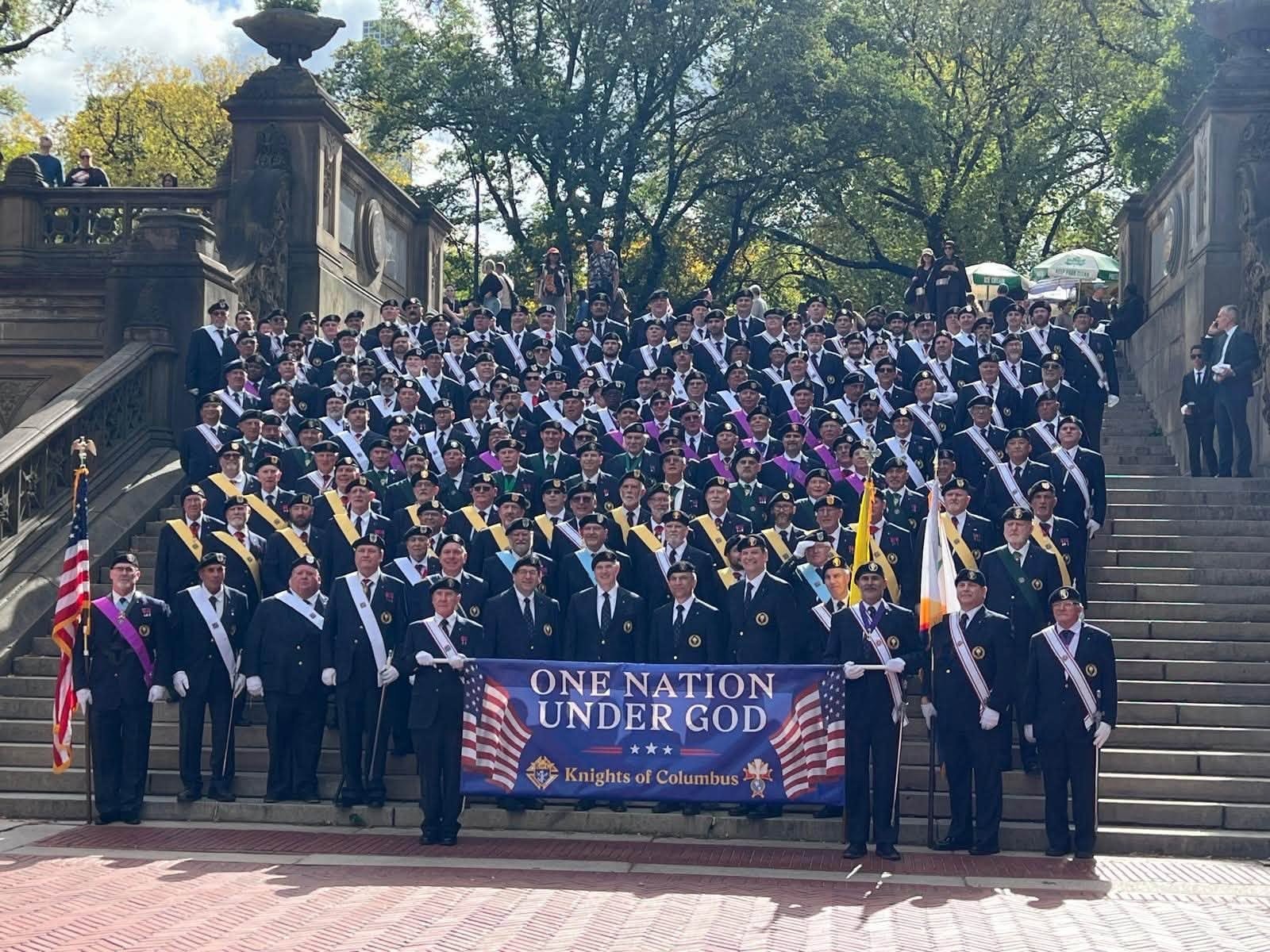 Fourth Degree Sir Knights group photo in Central Park