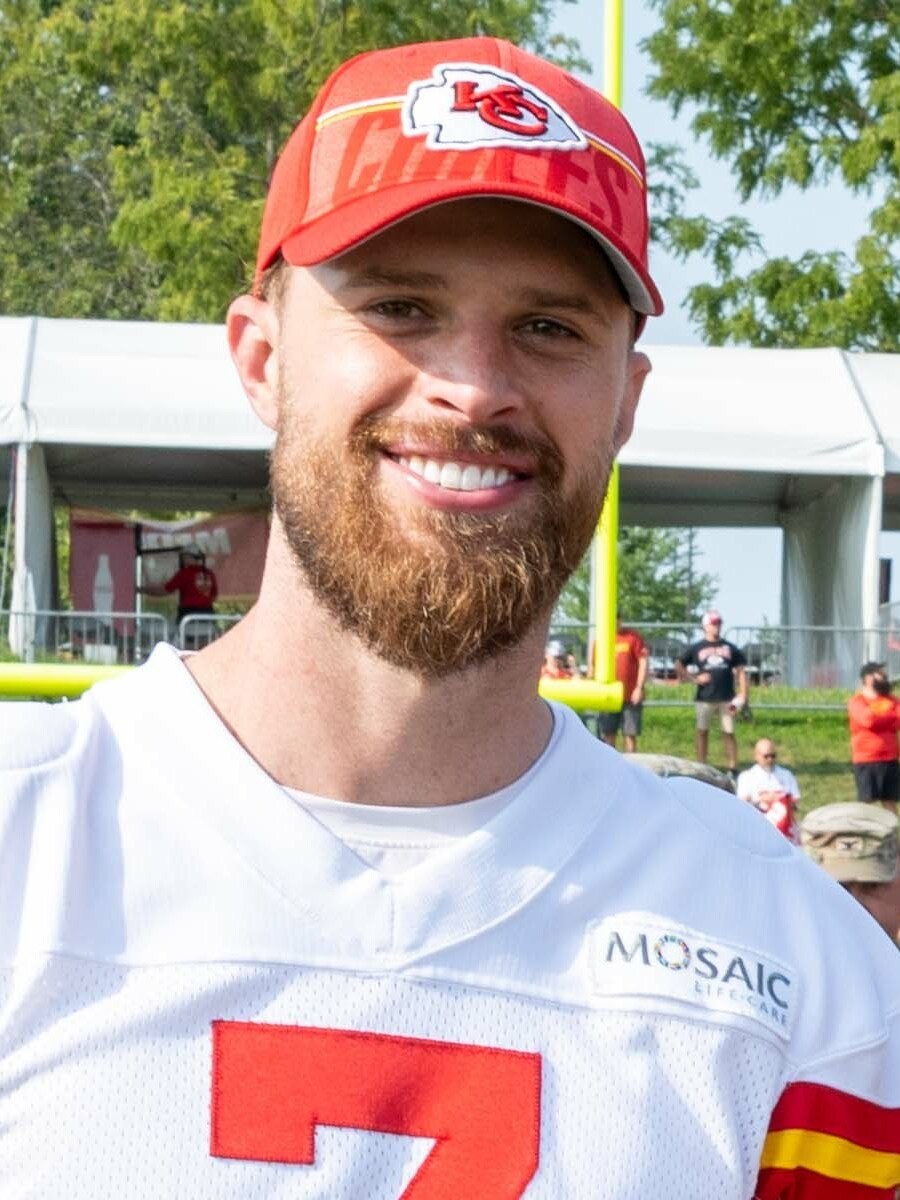 Harrison Butker in his number 7 Kansas City Chiefs jersey